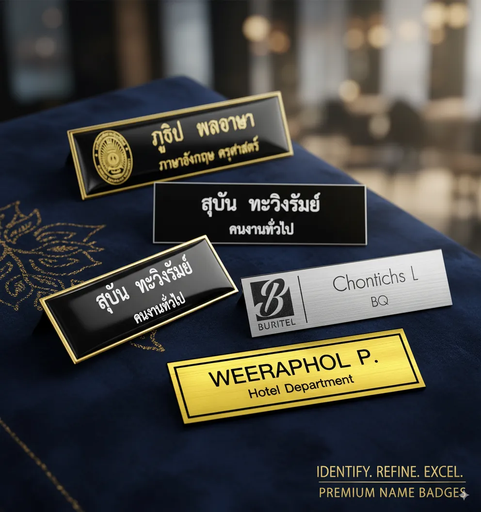 ป้ายชื่อติดหน้าอก อะคริลิคเคลือบเรซิ่น