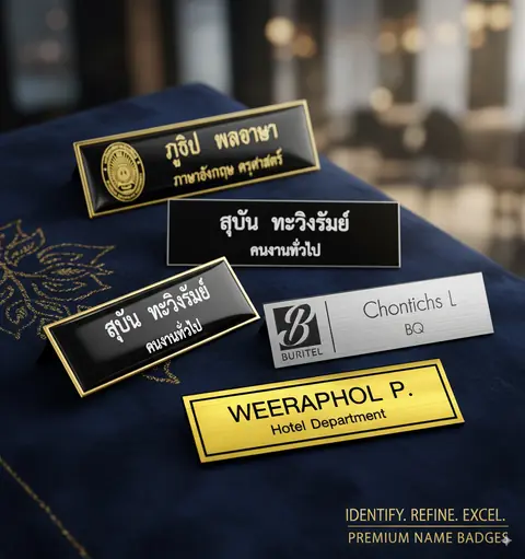ป้ายชื่อติดหน้าอก อะคริลิคเคลือบเรซิ่น